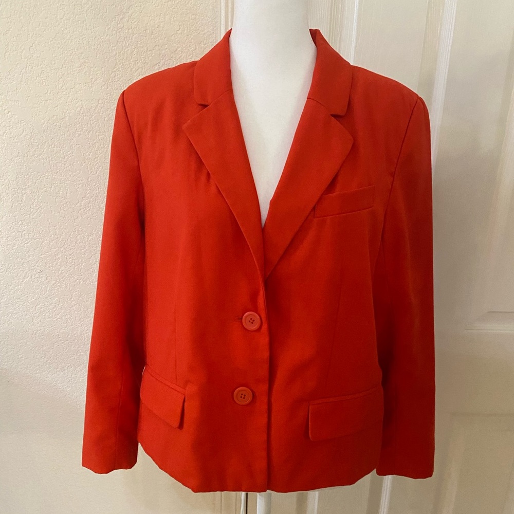 BB Dakota Women’s Fully Lined Short Blazer, Coral Red, Size Med